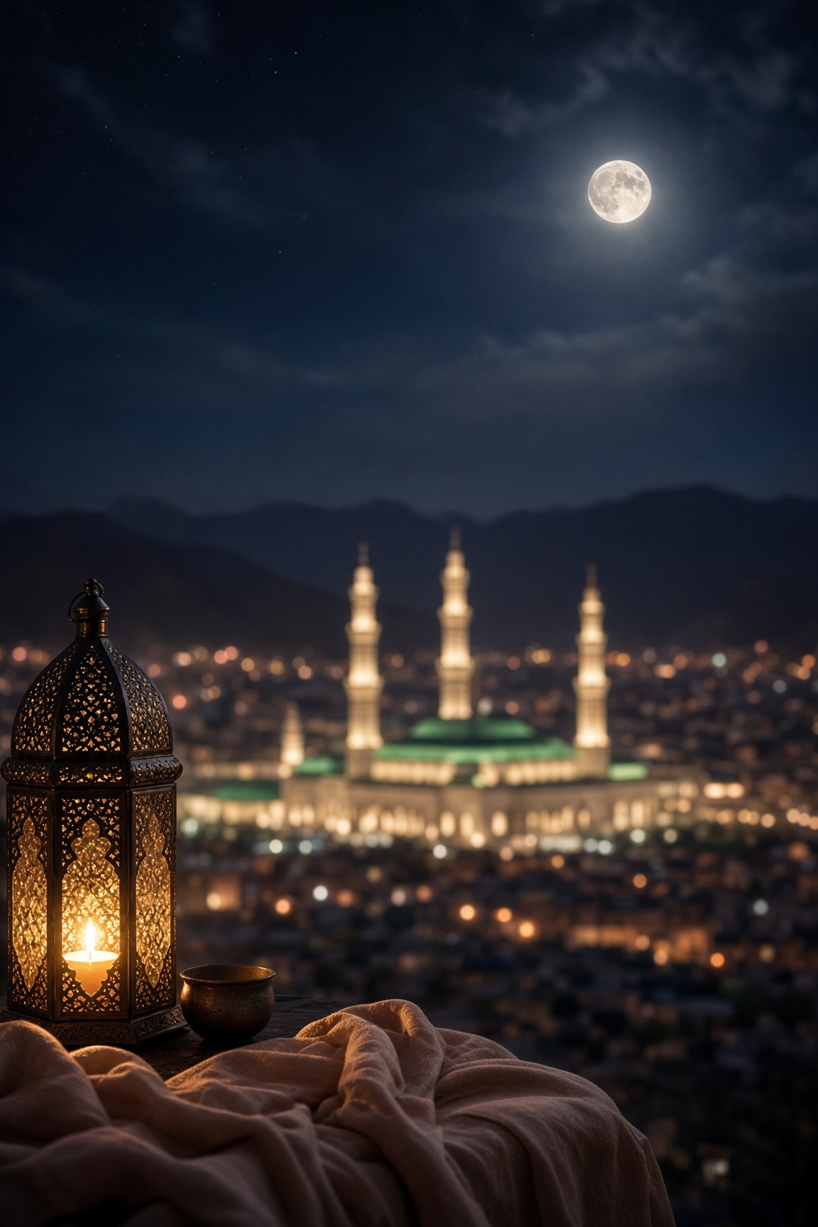 منظر ليلي من مكة ضمن تغطية الديوان عن بُعد